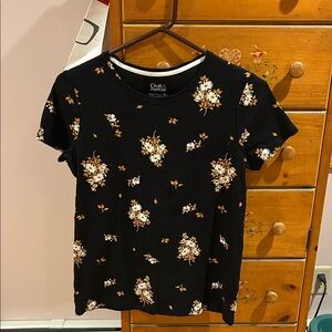 Croft & Barrow Black Floral Tee